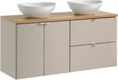 Meble łazienkowe - Zestaw meblowy 120cm z blatem i 2 umywalkami nablatowymi Lola - miniaturka - grafika 1