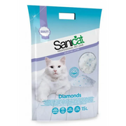 Żwirek dla kotów - SANICAT Diamonds żwirek silikonowy dla kotów 15l - miniaturka - grafika 1