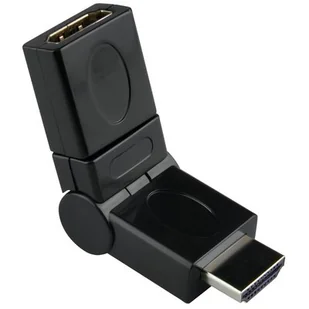 Adapter DPM kątowy obrotowy HDMI - HDMI M/F czarny (5903332589975) - Złącza, przejściówki, adaptery - miniaturka - grafika 1