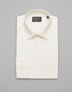 koszula simeria 00376 długi rękaw ecru slim fit - Koszule męskie - miniaturka - grafika 1
