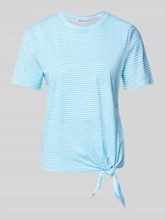 T-shirt o kroju regular fit z wiązanym detalem - Koszulki i topy damskie - miniaturka - grafika 1