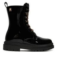 Buty dla dziewczynek - Trzewiki Tommy Hilfiger T4A5-34026-0775 S Czarny - miniaturka - grafika 1