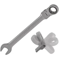 Klucze i nasadki - Dedra Klucz płasko - oczkowy 15 mm CrV z grzechotką i przegubem 14GP49 - miniaturka - grafika 1