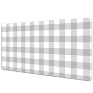 Podkładki na biurko - Duża podkładka na biurko Szara kratka 100x50 cm - miniaturka - grafika 1
