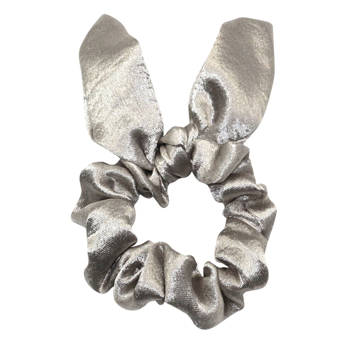 Gumka do Włosów Szara Długa z Kokardą Atłasowa Bezpieczna Lekka Efektowna