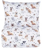 Pościel dla dzieci - Pościel pieski szczeniaczki łapki york biała 160x200 bawełniana dla dziecka - miniaturka - grafika 1