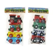 Pociągi dla dzieci - Pociąg drewniany 21x11x3cm Adar - miniaturka - grafika 1