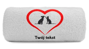 pat15.net Mały ręcznik z haftem dwa psiaki w sercu 100x50 802 - Ręczniki - miniaturka - grafika 1