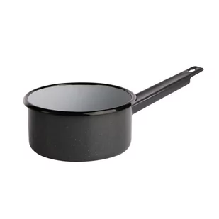 RONDEL EMALIOWANY Z TRZONKIEM 1,0L ŚR.14CM WYS.7CM SZARY NAKRAPIANY - Rondle - miniaturka - grafika 1