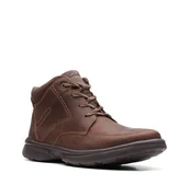 Botki męskie - Clarks Bradley Mid [brown tumbled leather] - rozmiar 47 - miniaturka - grafika 1