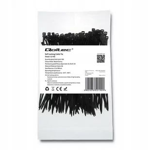 QOLTEC Opaski zaciskowe 2.5x100mm nylon UV 100szt. czarne (52190) - Pozostałe akcesoria sieciowe - miniaturka - grafika 1