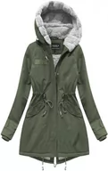 Kurtki damskie - PARKA DAMSKA PRZEJŚCIOWA KHAKI (W806) - SPEED.A - miniaturka - grafika 1