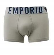 Majtki męskie - Emporio Armani Szare Bokserki Męskie Z Bawełny Z Szerokim Pasem M J2A - miniaturka - grafika 1