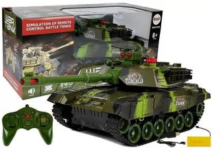 Import LEANToys Duży Czołg Zdalnie Sterowany R/C 2.4 Ghz Światła Odgłosy Strzelania Zielony - Zabawki zdalnie sterowane - miniaturka - grafika 1