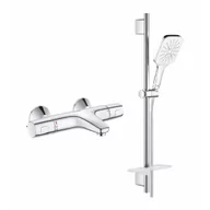 Zestawy prysznicowe - GROHE 34227002+26596000 BATERIA VITALIO SMARTACTIVE 130 CUBE ZESTAW Z DRĄŻKIEM PRYSZNICOWYM, 3 STRUMIENIE - miniaturka - grafika 1