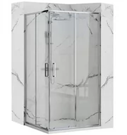 Kabiny prysznicowe - Kabina prysznicowa 100x80, srebrne profile Punto Rea - miniaturka - grafika 1