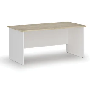 Biurko proste PRIMO WHITE, 1600 x 800 mm, biały/dąb naturalny - Biurka - miniaturka - grafika 1