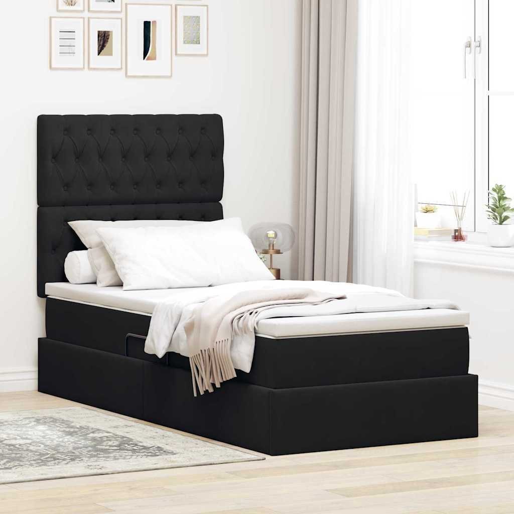 vidaXL Łóżko z miejscem na przechowywanie i materacem 90 x 190 cm