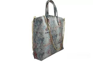 Torebka shopper z kolorowym nadrukiem - Biała - Torebki damskie Torebka shopper z kolorowym nadrukiem - Biała - Torebki damskie - miniaturka - grafika 4