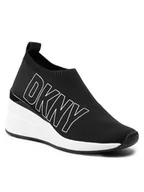 Slip on damskie - DKNY Sneakersy DKNY-Pavi-Slip On Wedge Czarny - miniaturka - grafika 1