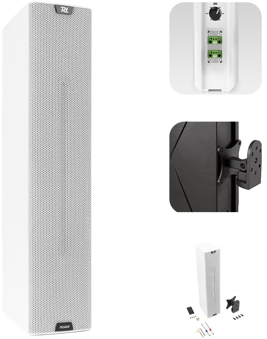 Power Dynamics Głośnik kolumnowy 100V biały one size