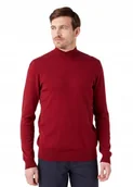 Swetry męskie - WRANGLER SEASONAL KNIT RHUBARB RED W8D12PXRO S - Wrangler - miniaturka - grafika 1