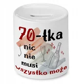 Skarbonki - Skarbonka na Urodziny 70 70te 70-te na Prezent z Nadrukiem ze Zdjęciem + Opakowanie na prezent (wzór 03) - miniaturka - grafika 1