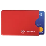 Etui na dokumenty i karty - Plastikowe etui antykradzieżowe RFID na kartę debetową (czerwony) - miniaturka - grafika 1