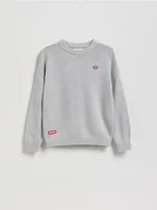 Bluzy dla chłopców - Reserved - Bawełniany sweter - jasnoszary - miniaturka - grafika 1