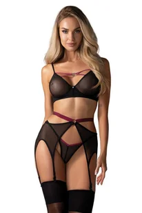 Obsessive Komplet Model Novenes 3cz Set Black - Obsessive - M/L - Bielizna nocna - miniaturka - grafika 1
