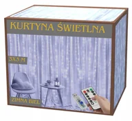 Girlandy - Kurtyna Świetlna Lampki Choinkowe Girlanda Druciki 300 Led 3 x 3m Na Okno - miniaturka - grafika 1