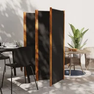 Parawany - vidaXL Parawan 5-panelowy, czarny, 350 x 180 cm - miniaturka - grafika 1