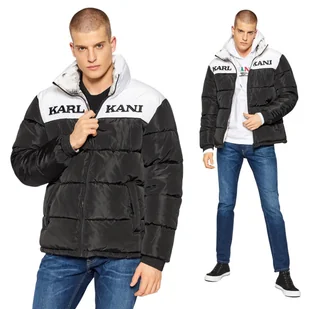 Kurtka Męska KARL KANI Zimowa Ocieplana Puchowa Retro Reversible Puffer Jacket Czarna/Biała Czarny XS - Kurtki męskie - miniaturka - grafika 1