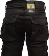 Spodnie męskie - ﻿Bojówka męska czarna z kieszeniami W38 - miniaturka - grafika 1