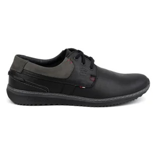 Olivier Buty Męskie Skórzane Casual Model 308GT czarne - Sztyblety męskie - miniaturka - grafika 1