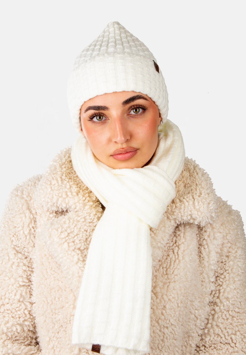 KOMPLET DAMSKI CZAPKA SZALIK ZIMOWY CIEPŁY Polskiej produkcji 505 -08