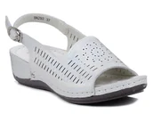 Sandały damskie - Sandały damskie skórzane na koturnie Barski 293-39 - S.Barski - miniaturka - grafika 1