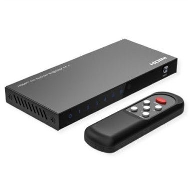 ROLINE Przełącznik HDMI 4x1, 8K60Hz, z pilotem zdalnego sterowania