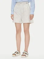 Spodenki damskie - Pepe Jeans Szorty materiałowe Henar PL801163 Beżowy Loose Fit - miniaturka - grafika 1