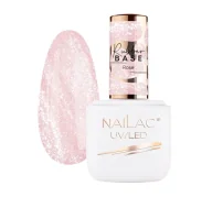 Lakiery hybrydowe - NaiLac Rubber Base baza kauczukowa Rose 7 ml - miniaturka - grafika 1