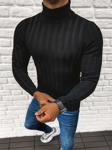 SWETER MĘSKI GOLF CZARNY OZONEE L/2300 - Ozonee - Swetry męskie - miniaturka - grafika 1