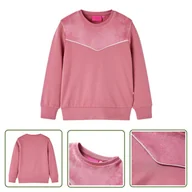 Bluzy dla dziewczynek - Bluza dziecięca - z aksamitną wstawką - malinowa - 116 - Bluza Dla Dziecka - miniaturka - grafika 1