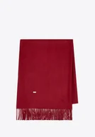 Apaszki i szaliki męskie - Szalik damski z frędzlami jednolity bordowy - miniaturka - grafika 1