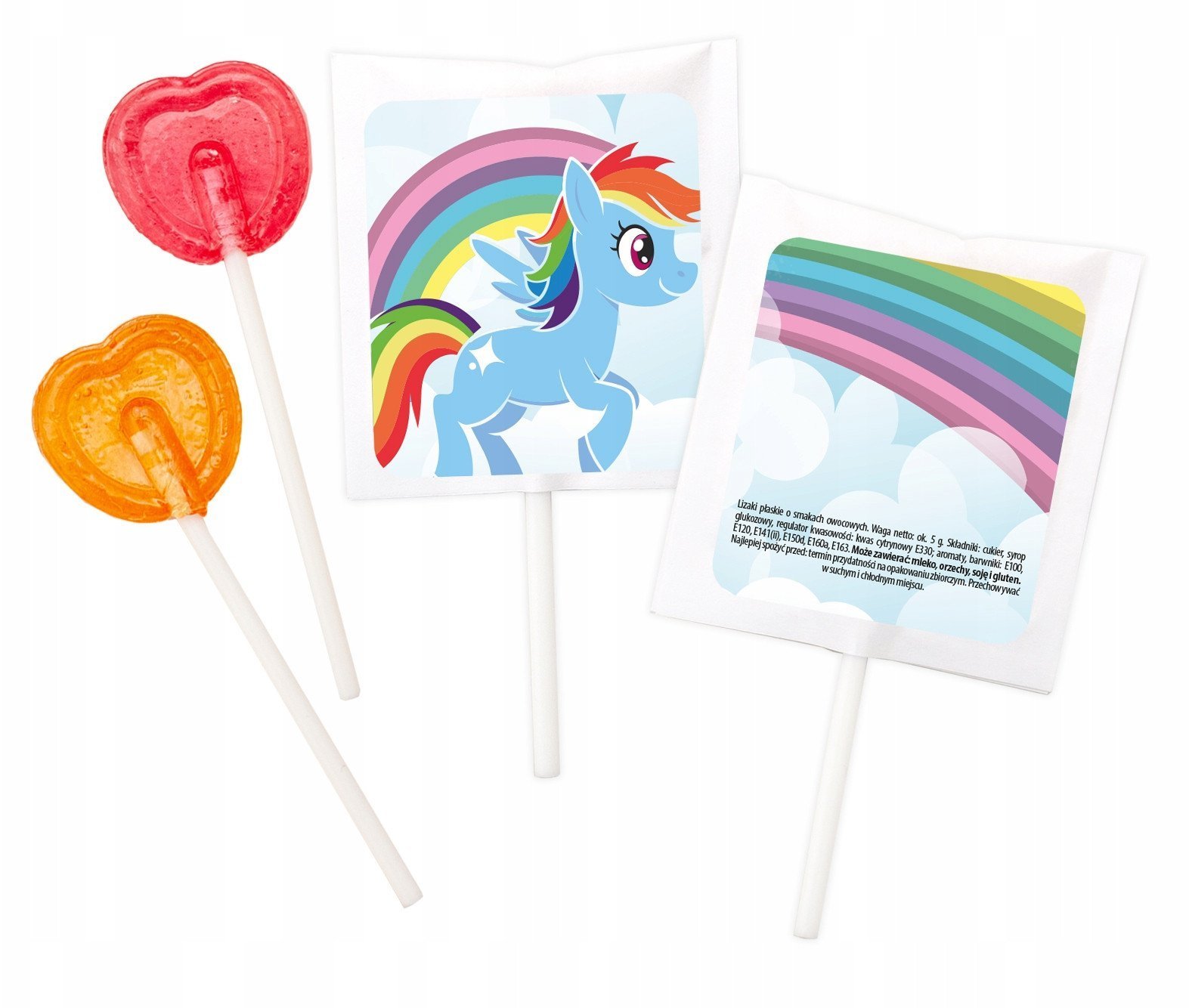 Lizak serce z kucykiem - urodziny, imieniny, kinder bal, Dzień Dziecka 250g