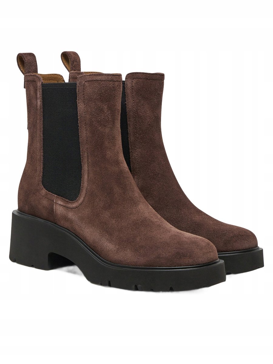 CAMPER BRĄZOWE BOTKI SKÓRZANE NA PŁASKIM OBCASIE WSUWANE 42 J0A