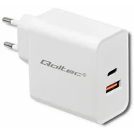Ładowarki do telefonów - Qoltec Ładowarka sieciowa | 63W | 5-20V | 1.5-3A | USB typ C PD | USB QC 3.0 | Biała - miniaturka - grafika 1