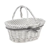 Pozostałe akcesoria do uprawy roślin - Koszyk wiklinowy z ruchomymi uchwytami 35 x 27 x 15/27 cm - miniaturka - grafika 1