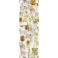 Fototapety - Fototapeta nadruki botaniczne beżowym,zielonymIróżowym - 100 x 279 cm - ESTAHOME - miniaturka - grafika 1