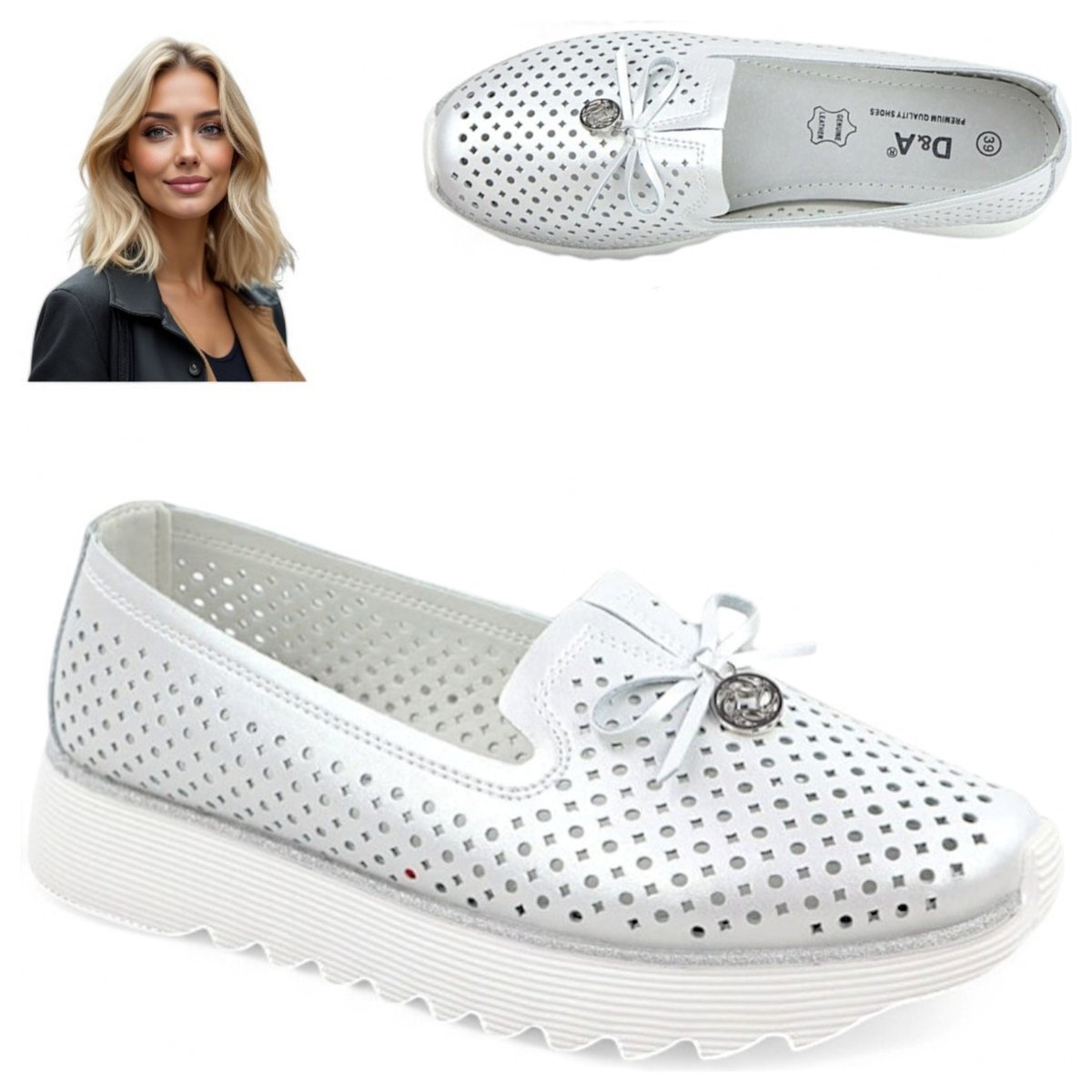 Półbuty Damskie SKÓRZANE Beżowe Oddychające Wiosna Lato Modne Barski 37