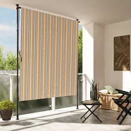 Markizy - vidaXL Roleta zewnętrzna, żółto-biała, 150x270 cm, tkanina i stal - miniaturka - grafika 1